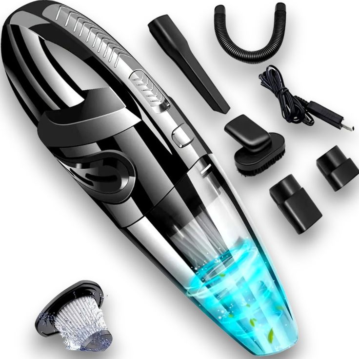 Aspiradora Portátil Inalámbrica 2 en 1 para Coche y Hogar – Carga USB, Seco y Húmedo